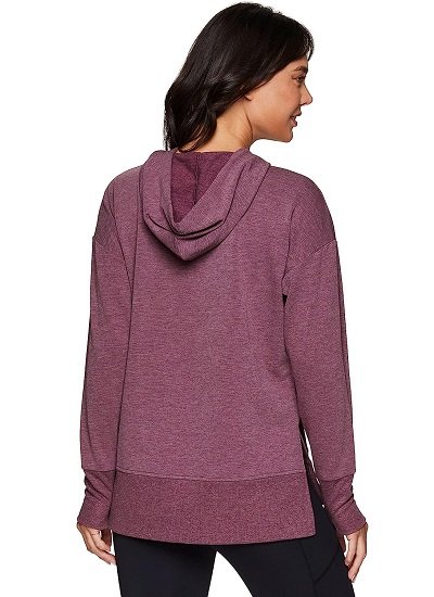 Women's Soft Lightweight Fleece Tunic Hoodie Sweatshirt With Pocket