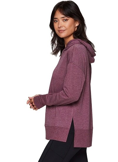 Women's Soft Lightweight Fleece Tunic Hoodie Sweatshirt With Pocket