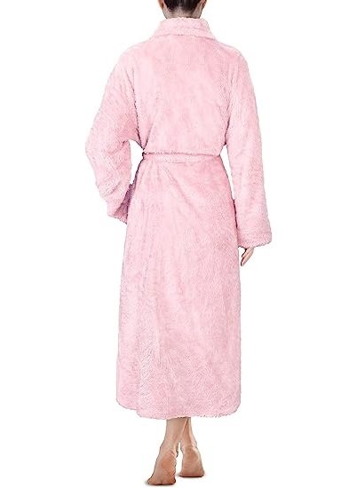 Premium Womens Plush Soft Robe Fluffy Warm Fleece Sherpa Shaggy Bathrobe